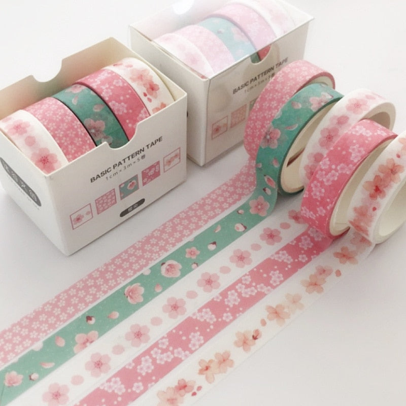 5pcs/set Printing Washi Tape Set Diy Masking Tape Cute Stickers School Suppliers Stationery Gift Presented By Kevin&Sasa Crafts