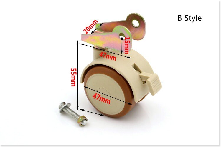 Baby Bed Universal Casters Children Wheel With Brake Lever Splint Wheel Mute
