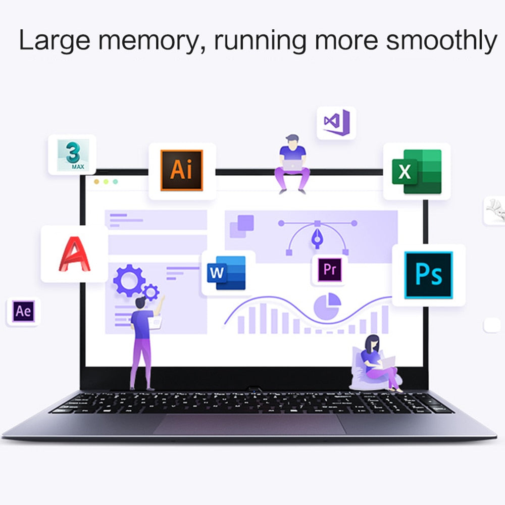 2022 NEW 15.6 inch Student Laptop intel J3455 Quad Core 128GB 512GB SSD ROM 8GB RAM Notebook Computer Windows10 Laptop Ultrabook