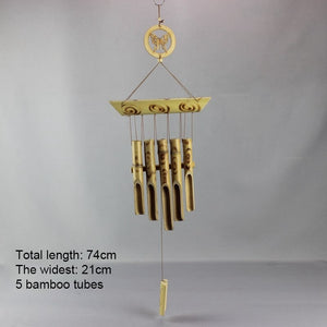 Bamboo Wind Chimes Pendant Balcony Outdoor Yard Garden Home Decor Antique Windbell Handmade Windchime Indoor Wall Hanging Crafts