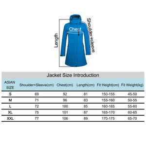 TRVLWEGO Woman's Outdoor Long Style Fleece Hiking Camping Trekking Casual Sports Hooded Jacket Windbreaker Soft Shell Clothing