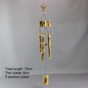Bamboo Wind Chimes Pendant Balcony Outdoor Yard Garden Home Decor Antique Windbell Handmade Windchime Indoor Wall Hanging Crafts