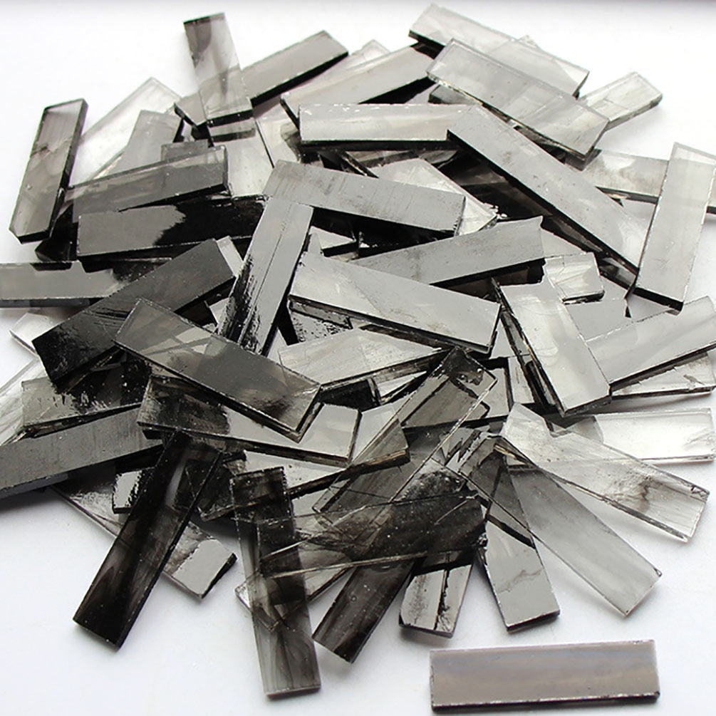 Mixed Color 1 X 4 Cm Square Stained Glass Strip Clear Glass Mosaic Pieces DIY Mosaic Tiles Hobbies Art Crafts Material 100g