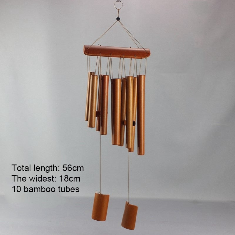 Bamboo Wind Chimes Pendant Balcony Outdoor Yard Garden Home Decor Antique Windbell Handmade Windchime Indoor Wall Hanging Crafts