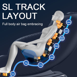 Luxury Smart Full Body Airbag Massage Chair LCD Screen Bluetooth Music Massager Sofa Wormwood Hot Compress  Zero-Gravity Chair