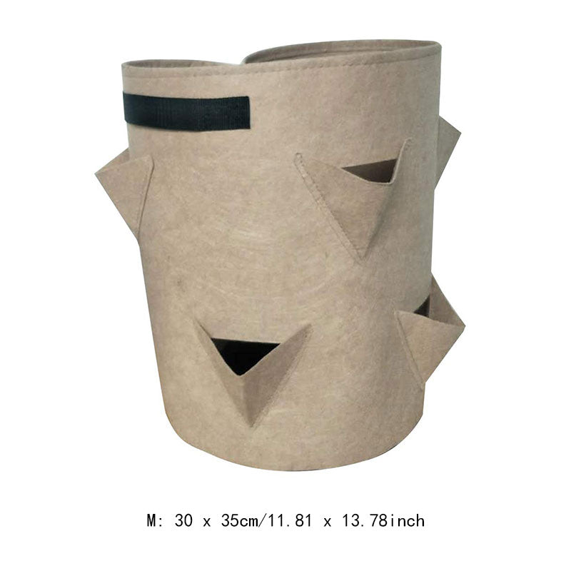 Garden Outdoor Planting Grow Bag Strawberry Vertical Flower Herb Pouch Root Breathable Vegetable Round Reusable Pot Planter D30