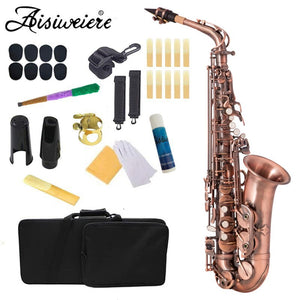 Aisiweier Eb Alto Saxophone New Arrival Brass Gold Lacquer Music Instrument E-flat Sax with Case Accessories