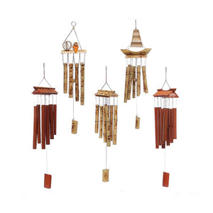 Bamboo Wind Chimes Pendant Balcony Outdoor Yard Garden Home Decor Antique Windbell Handmade Windchime Indoor Wall Hanging Crafts