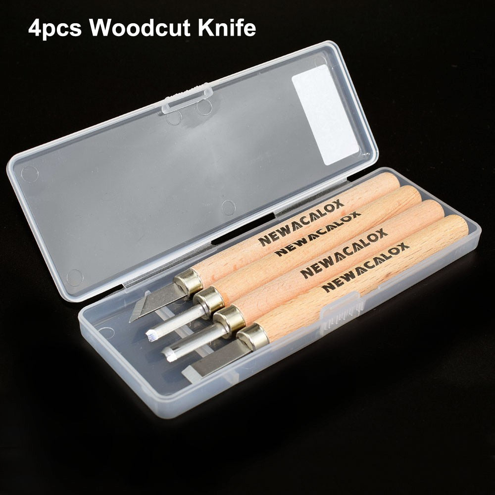 NEWACALOX DIY Pen Woodcut Knife Scorper Wood Carving Tools Woodworking Hobby Arts Crafts Nicking Cutter Graver Scalpel 12pcs/set