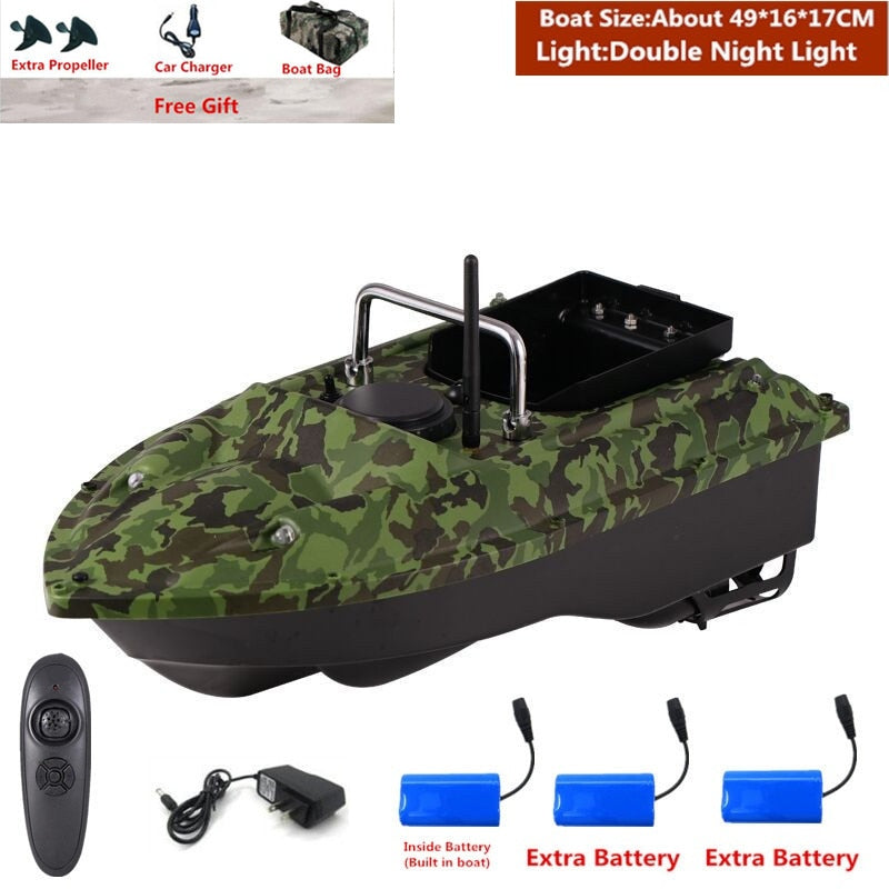 Smart Fixed Speed Cruise Radio Remote Control Fishing Bait Boat 1.5KG 500M Dual Night Light Lure Fishing RC Bait Boat Fishing