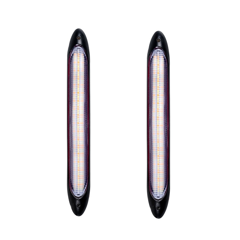 2Pcs Led Car DRL Daytime Running Lights Waterproof Universal DC 12V Auto Headlight Sequential Turn Signal Yellow Flow Day Light