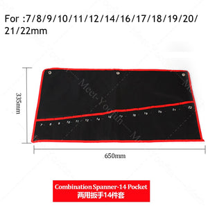 Practical Canvas Tool Bag wrench tool roll up Foldable Spanner Organizer Pouch Case hand tool storage bag