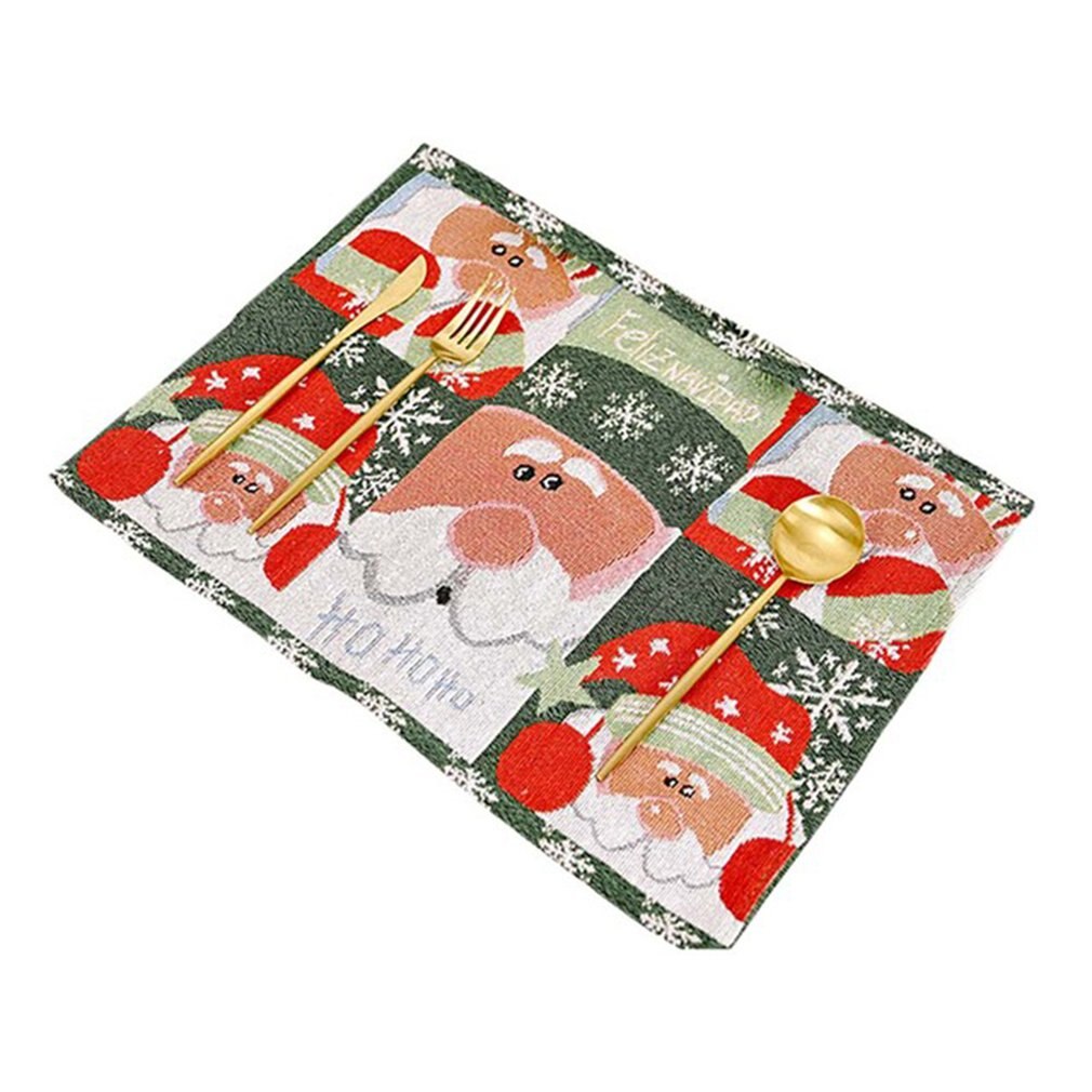 HOT Christmas Placemat Santa Claus Merry Decor Home Decor Ornaments Kitchen Chrismas Table Decoration Xmas Gift New Year 2022