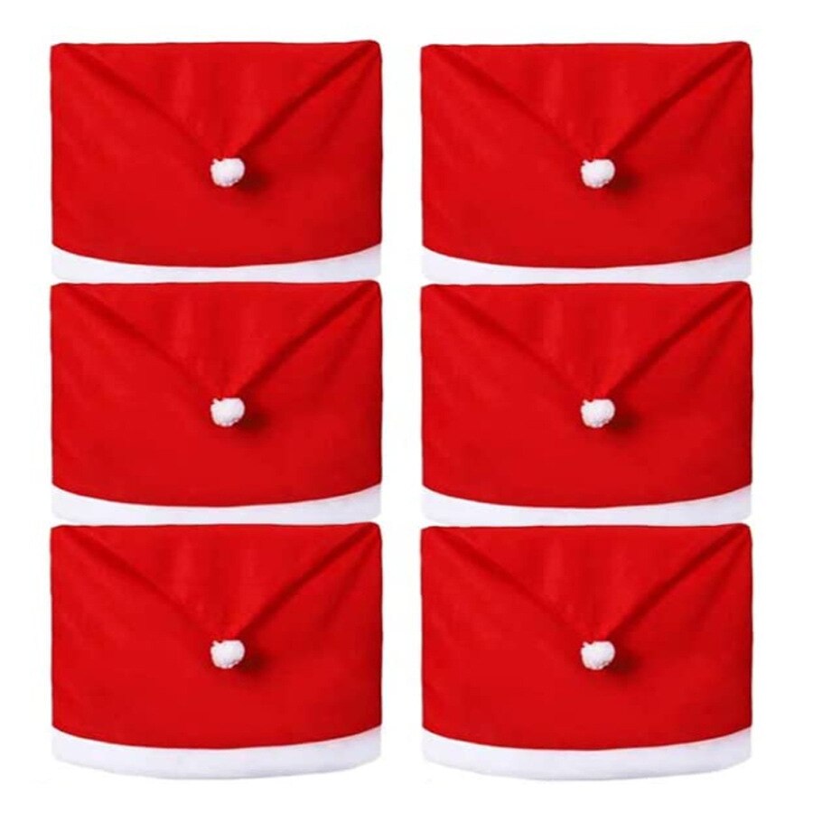 48*58cm Red Christmas Santa Claus Hat Chair Cover Xmas Dinner Party Oranments Merry Chrismas Decor For Home 2021 Happy New Year
