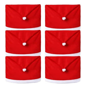 48*58cm Red Christmas Santa Claus Hat Chair Cover Xmas Dinner Party Oranments Merry Chrismas Decor For Home 2021 Happy New Year
