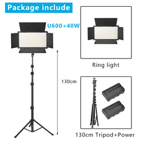 U800 LED Photo Studio Light for Tiktok Youbute Game Live Video Lighting 40W/50W Portable Video Recording Photography Panel Lamp