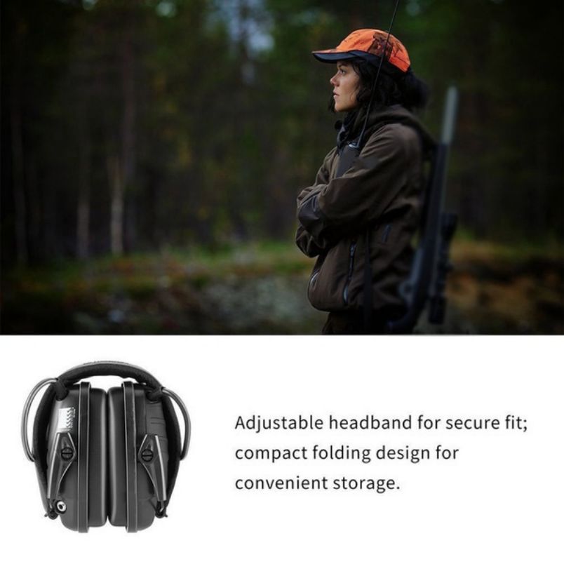 Electronic Shooting Earmuff Anti-noise Impact Ear Protector Outdoor Sport Sound Amplification Headset Foldable Hearing Protector