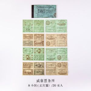 Journamm 20pcs/pack White Kraft Paper Vintage Ticket Scrapbooking Junk Journal Creative Stationery Double-sided Material Paper