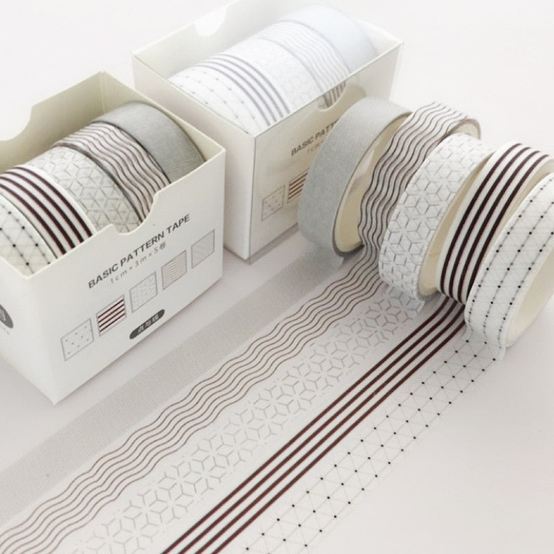 5pcs/set Printing Washi Tape Set Diy Masking Tape Cute Stickers School Suppliers Stationery Gift Presented By Kevin&Sasa Crafts