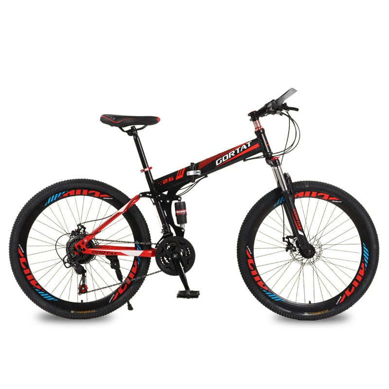 foldable bicycle mountain bike wheel size 26 inches Road bike 21 speeds Suspension Bicycle Double Disc Brake