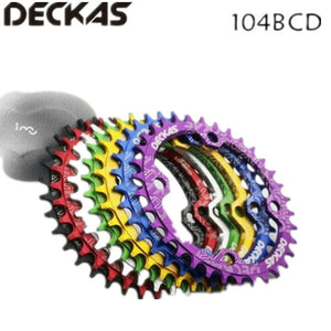 Deckas 104BCD Round Narrow Wide Chainring MTB Mountain bike bicycle 104BCD 32T 34T 36T 38T crankset Tooth plate Parts 104 BCD