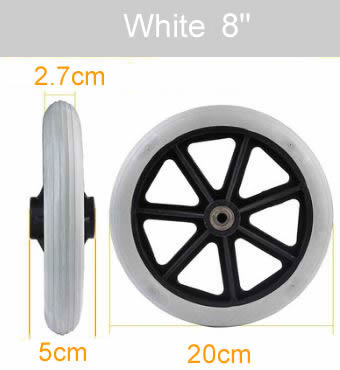 Wheelchair Front wheel universal wheel, Polyurethane Solid tire,Wear-resistant,6 inch 7 inch 8 inch wheelchair accessories
