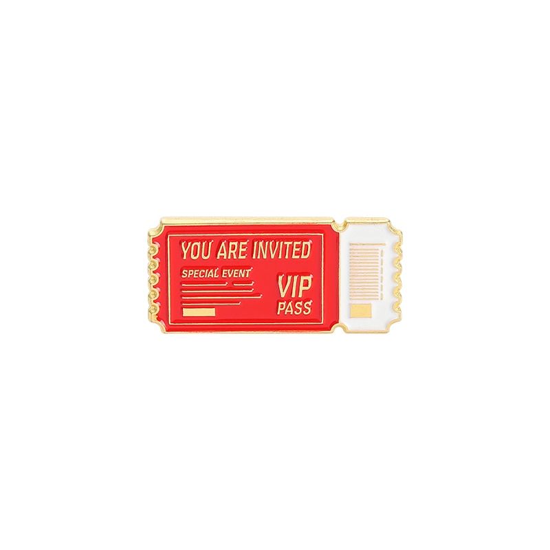 Tickets Enamel Pins Custom Dream Admit One Pass Brooch Lapel Badge Bag Cartoon Jewelry Gift for Kids Friends