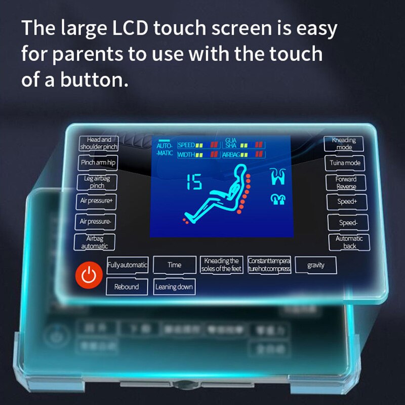 Luxury Smart Full Body Airbag Massage Chair LCD Screen Bluetooth Music Massager Sofa Wormwood Hot Compress  Zero-Gravity Chair