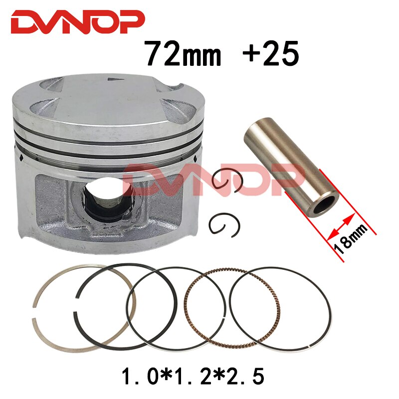 Motorcycle 72mm +25 +50 +75 +100 Piston Bore 18mm Pin Ring Gasket Set For Suzuki GN250 DR250 GZ250 DR GN 250 Egine Spare Parts