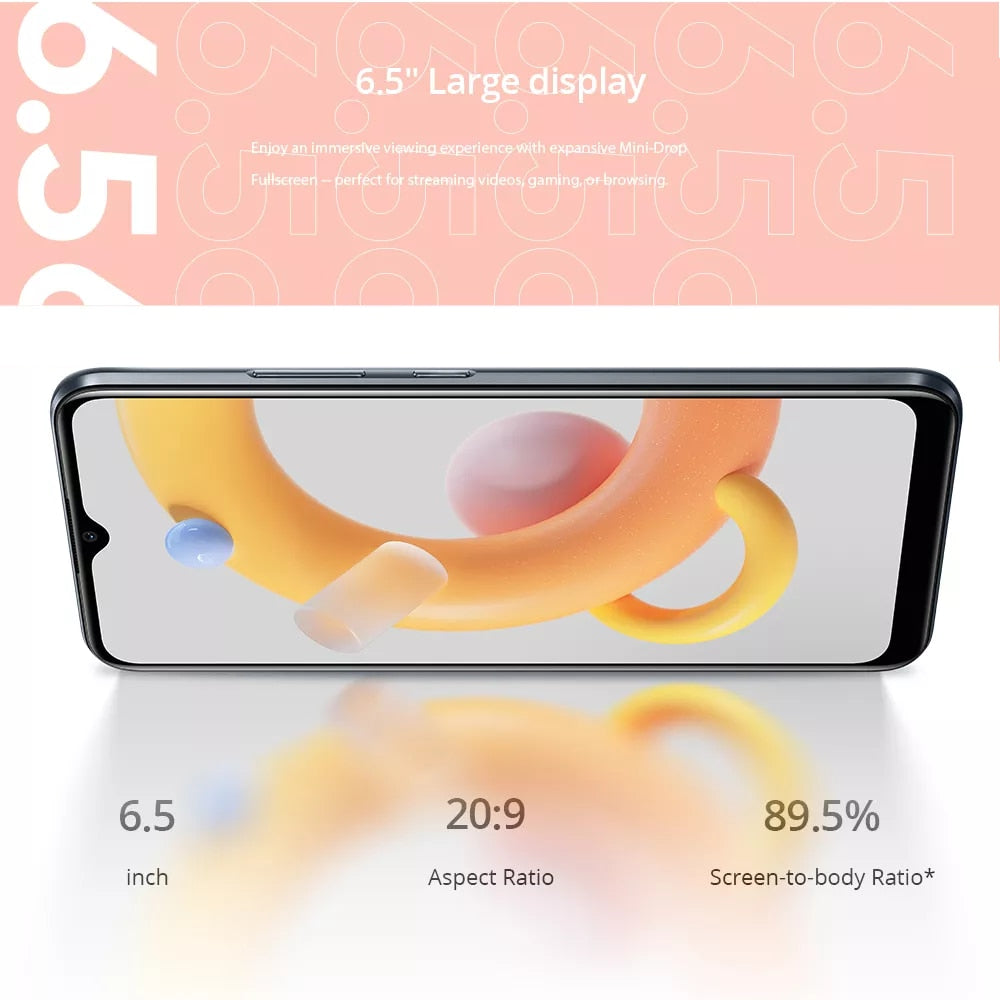 Global Version Realme C11 2021 2GB RAM 32GB ROM Smartphone 6.5 Large Display 8MP Camera 5000mAh Battery Play Store