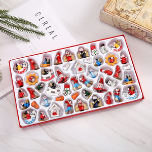 48pcs Christmas Wooden Ornament Wood Hanging Pendants Party Decorations for Home Kid New Year Gifts  Chrismas Tree Puppets Xmas