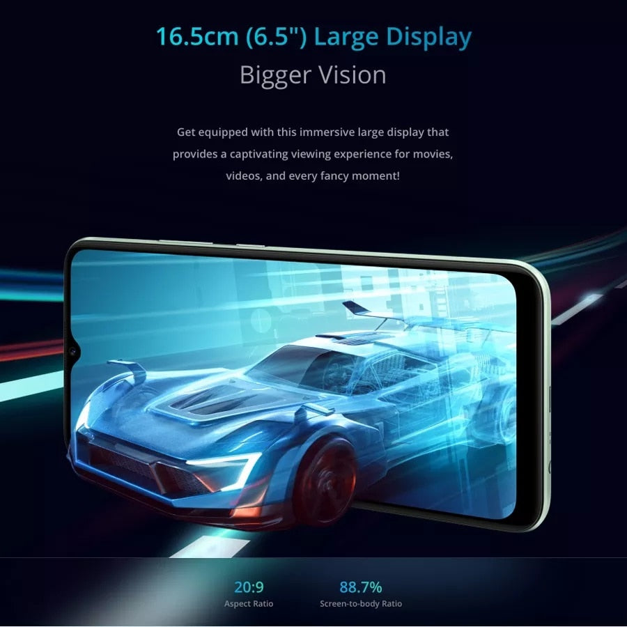 realme Narzo 50i Global Version Smartphone 6.5 inch Large Display Screen 4G/64GB 5000mAh Massive Battery 8MP Camera Mobile Phone