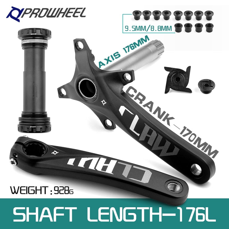PROWHEEL Snow Bike Crankset 104BCD 170mm BB100/120mm Fat Bike Crank Arm Bottom Bracket BB Aluminum Alloy Bicycle Parts