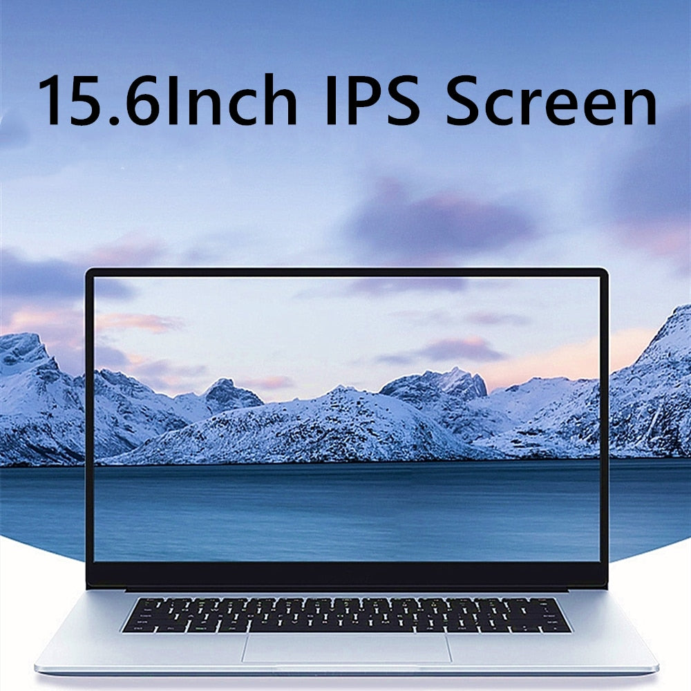 2021NEW 15.6 inch Student Laptop intel J3455 Quad Core 8GB RAM 128GB 256GB 512GB SSD Notebook Ultrabook IPS 1920x1080 Netbook