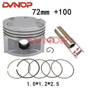 Motorcycle 72mm +25 +50 +75 +100 Piston Bore 18mm Pin Ring Gasket Set For Suzuki GN250 DR250 GZ250 DR GN 250 Egine Spare Parts