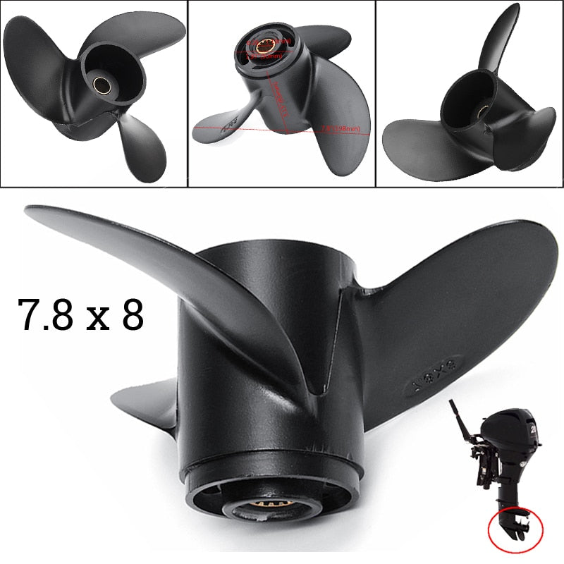 7.8 Inch Outboard Propeller For Tohatsu Nissan Mercury 4-6HP 3R1W64516-0 Outboard Propeller Boat Parts 1pc