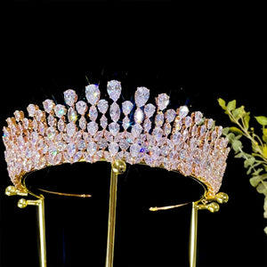 New Bride Tiara Crystal Headdress Wedding Hair Accessories Full Zircon Crowns Headband Wedding Jewelry Crowns For Women