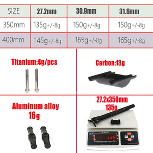 ELITA ONE MTB Carbon Fiber Seat Post 27.2/30.9/31.6mm Mountain/Road Bike Seatpost UD matte Bicycle Parts