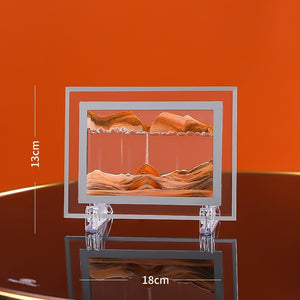 7/12inch Moving Sand Art Picture Round Glass 3D Deep Sea Sandscape In Motion Display Flowing Sand Frame Sand Painting