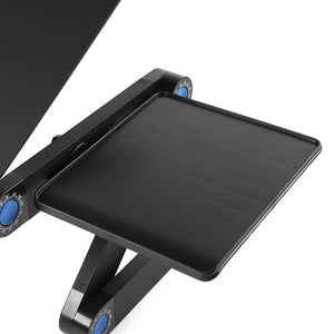 Aluminum Laptop Folding Table Computer Desk Stand for Bed 360 Degree Rotation MultiFunctional Portable Table 52.5x26.4x5cm