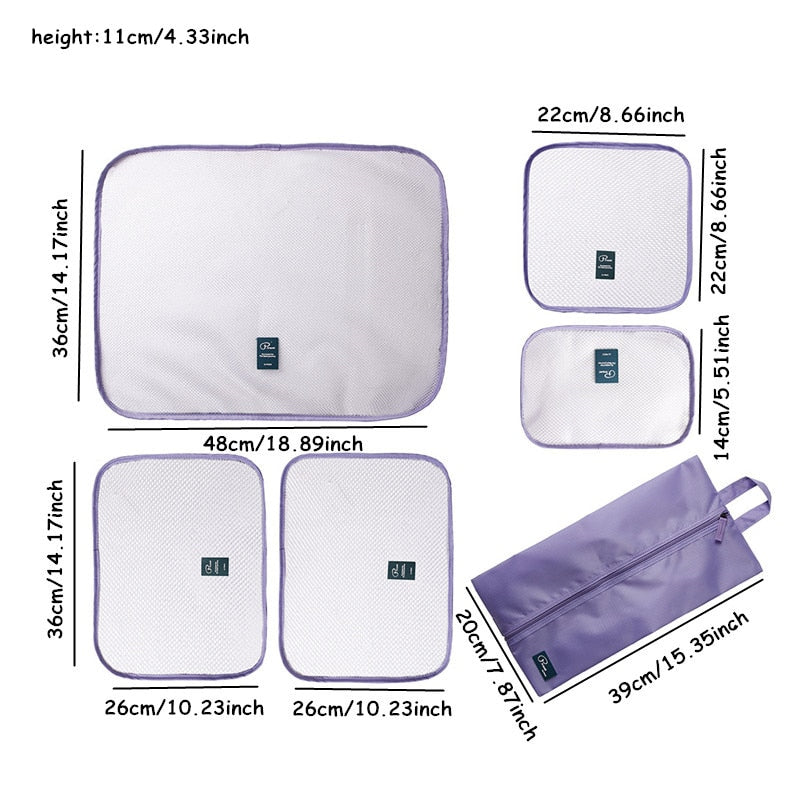 Durable Unisex Travel Bag 6Pcs/set Packing Cubes Set Organizer Luggage Bags Large Capacity Travel Hand Clothing Sorting Organize