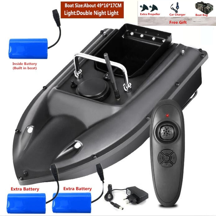 Smart Fixed Speed Cruise Radio Remote Control Fishing Bait Boat 1.5KG 500M Dual Night Light Lure Fishing RC Bait Boat Fishing
