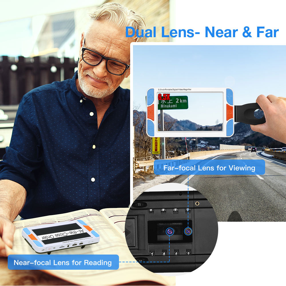 Eyoyo 5.0" inch LCD 3-48X portable Digital Magnifier lupa Electronic video Reading Aid Portable with HDMI 1080 i60 & AV Output