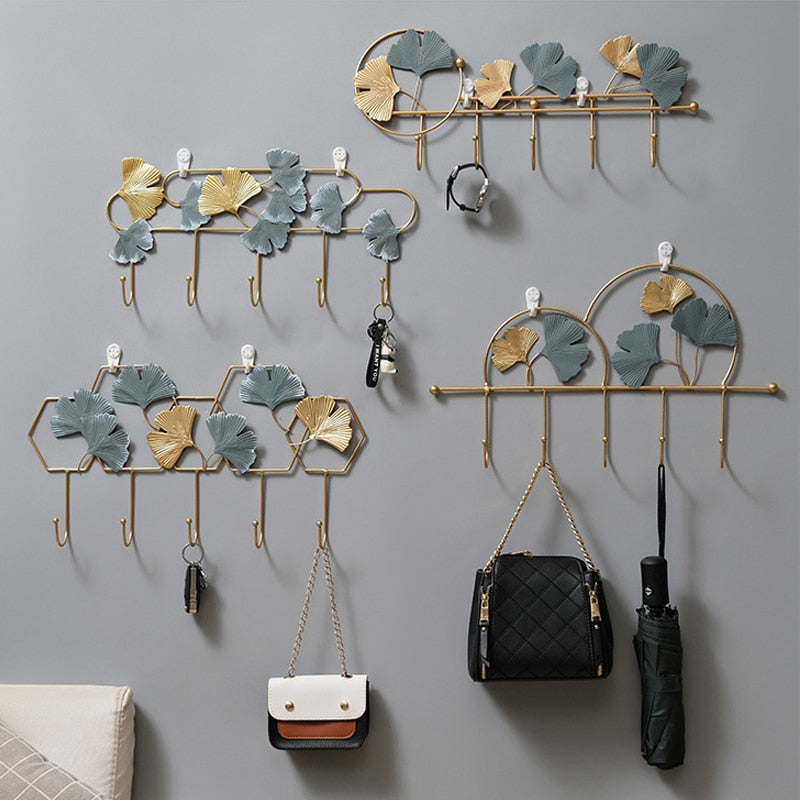 Creative Metal Key Hooks Coat Rack Nordic Home Decoration Iron Wall Shelving Storage Hanger Wall Hanging Hook