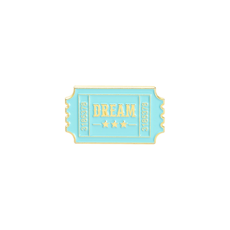 Tickets Enamel Pins Custom Dream Admit One Pass Brooch Lapel Badge Bag Cartoon Jewelry Gift for Kids Friends