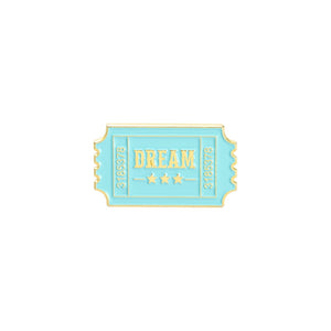 Tickets Enamel Pins Custom Dream Admit One Pass Brooch Lapel Badge Bag Cartoon Jewelry Gift for Kids Friends