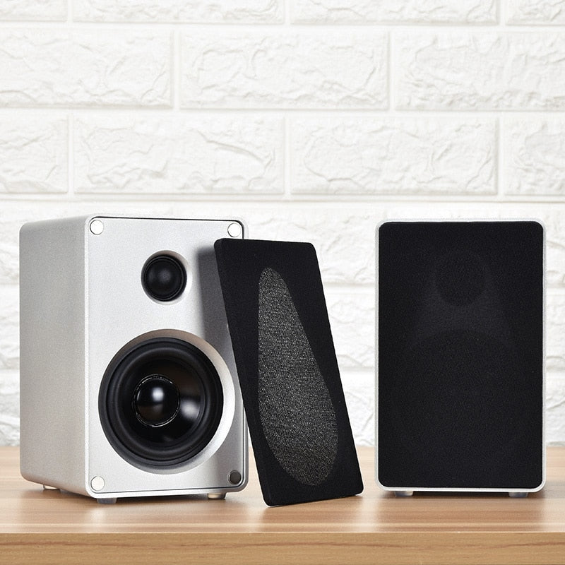 BRZHIFI Audio 3 Inch Aluminum Alloy Speaker Desktop 2.0 Channel Two-way Passive Stereo Computer Satellite Surround Wall Hanging