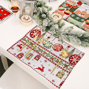 HOT Christmas Placemat Santa Claus Merry Decor Home Decor Ornaments Kitchen Chrismas Table Decoration Xmas Gift New Year 2022