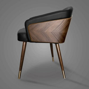 Nordic style solid wood metal leg armchair modern luxury fabric (leather) Bar Cafe family dining chair