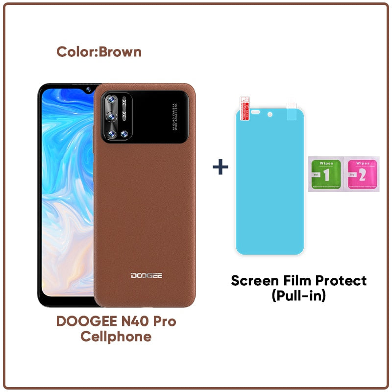 DOOGEE N40 Pro Smartphone 6.5 inch 20MP Quad Camera Helio P60 6GB+128GB Cellphone 6380mAh Battery 24W fast Charging